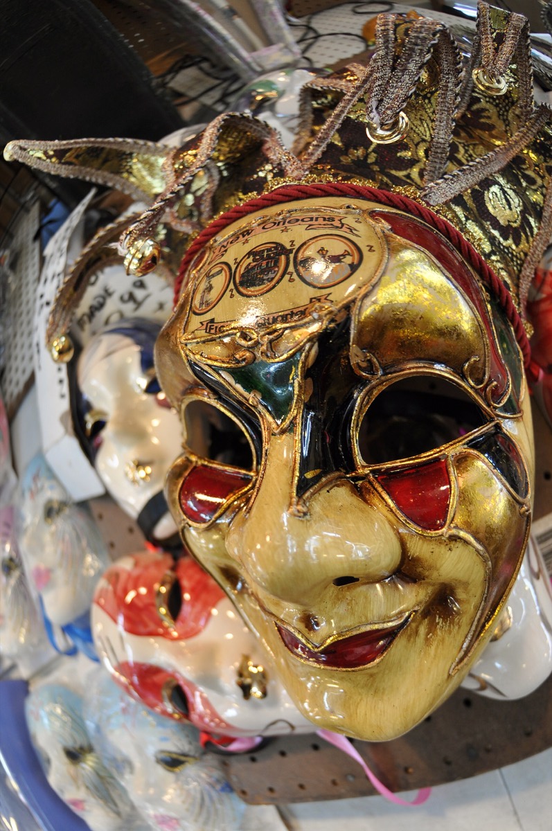 ornate Mardi Gras mask and costume detail